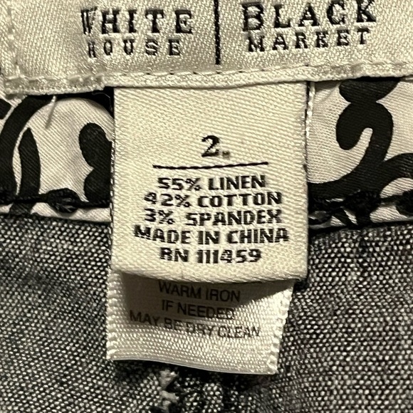 White House Black Market Linen Blend Roll Up Capris Sz 2 - Picture 8 of 8